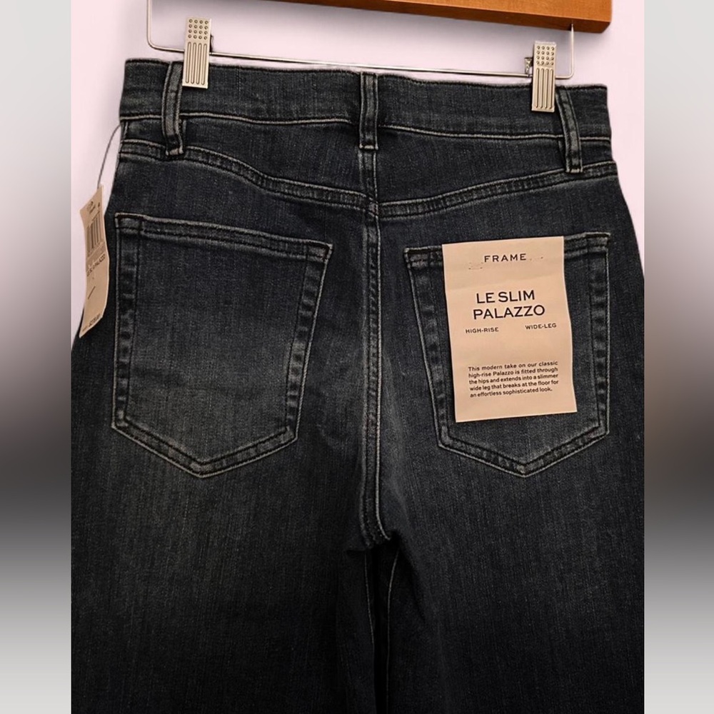 NWT FRAME Women's Thunderstorm Le Slim Palazzo High Rise Wide Leg Jeans Size 27 - Picture 5 of 8